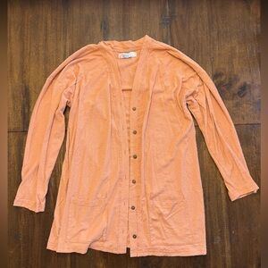Peach Button-Up Cardigan